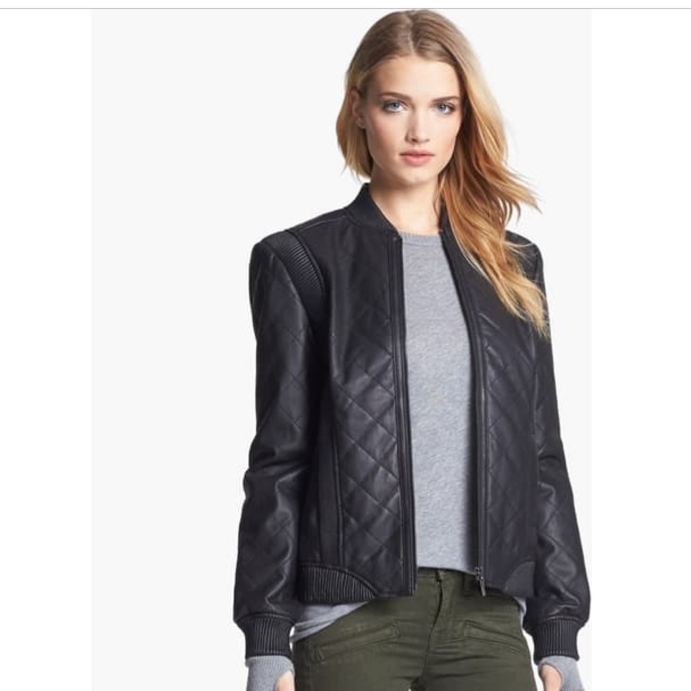 Truth & Pride Quilted Leather Bomber, like new, Md - Picture 1 of 15